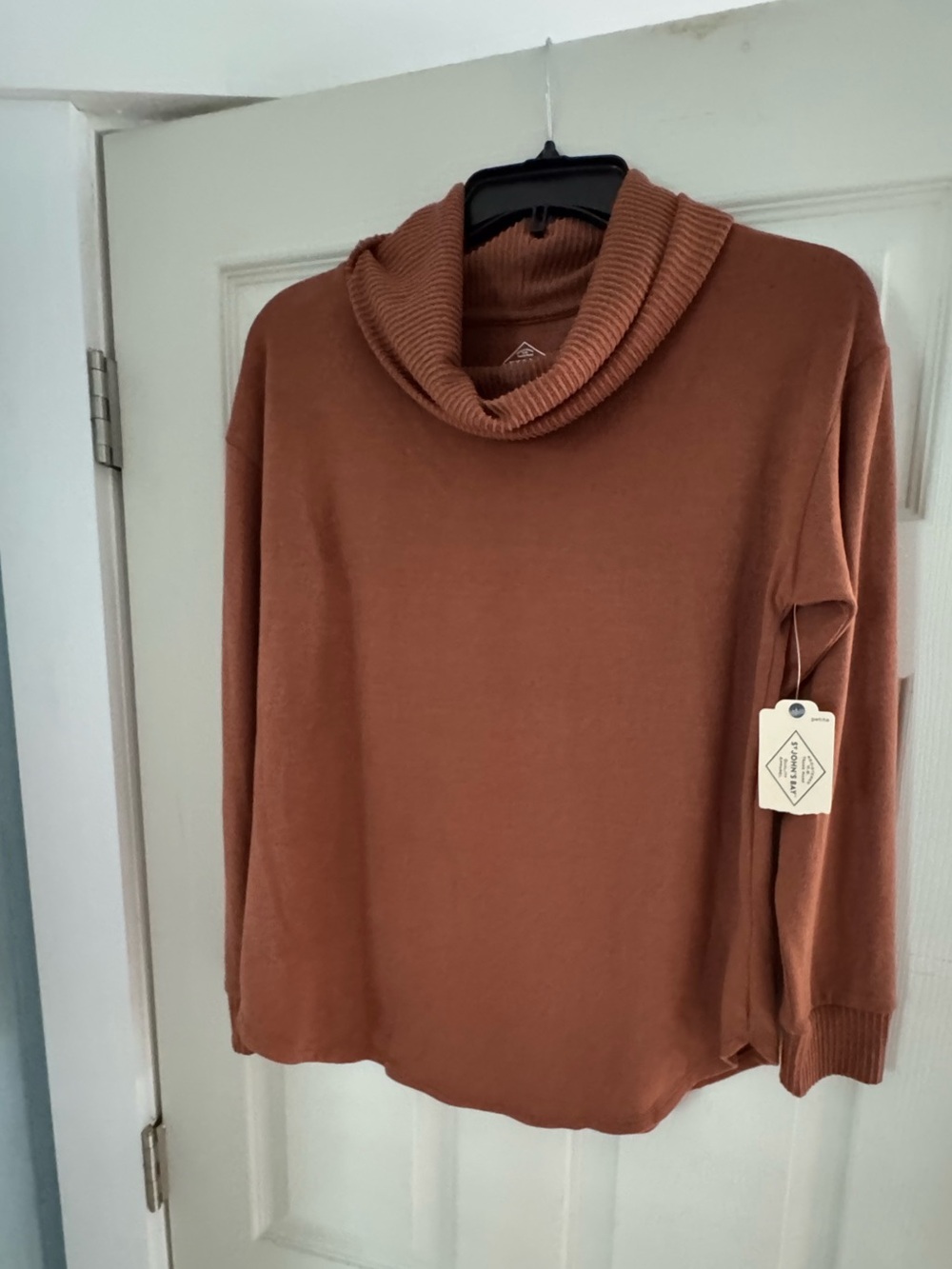 St. John's Bay Cowl Neck Sweater - Brown Rust